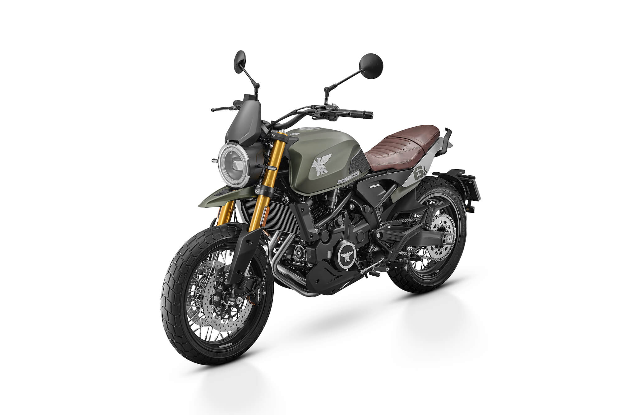 Seiemmezzo scrambler motorcykel grøn 4