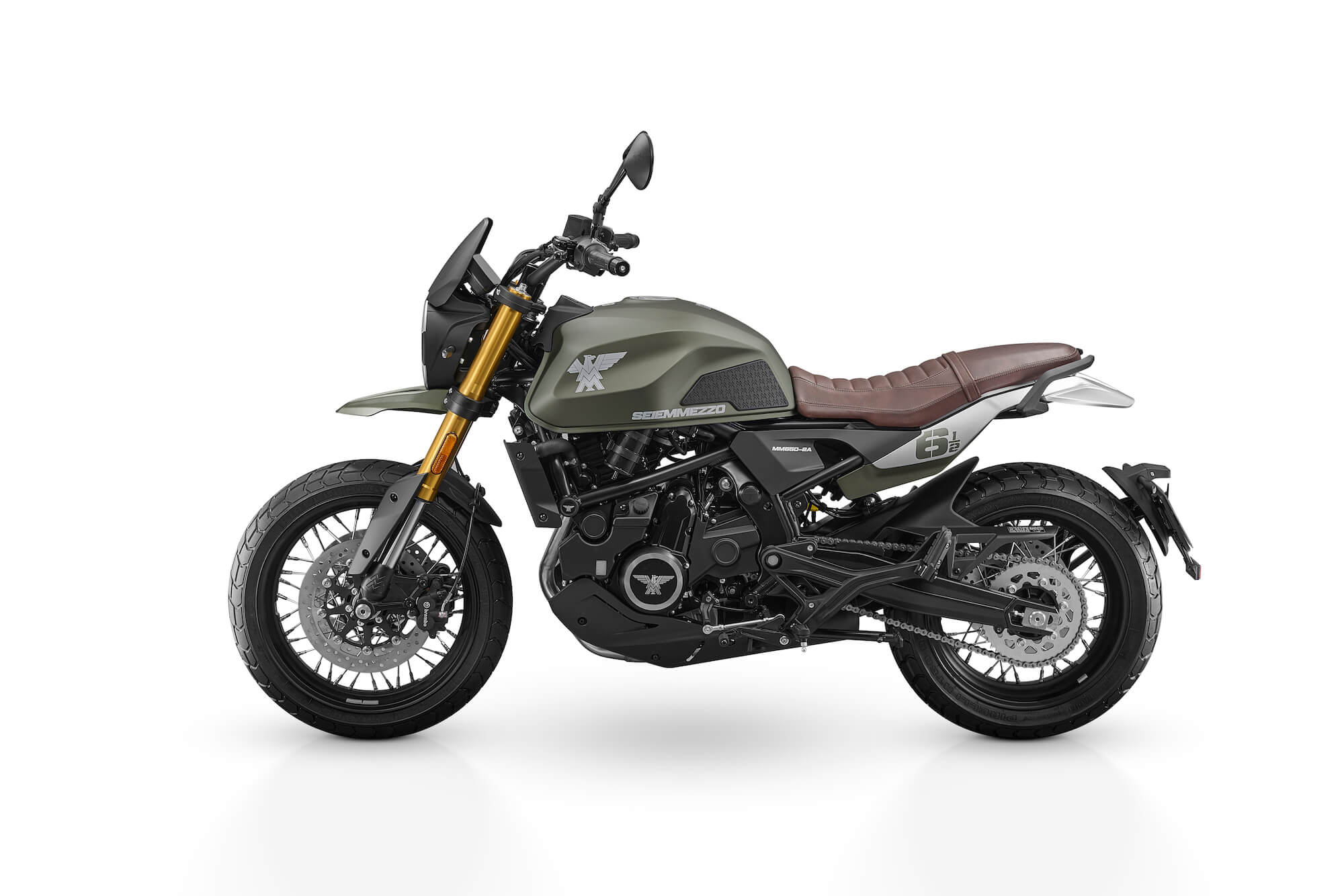 Seiemmezzo scrambler motorcykel grøn 5