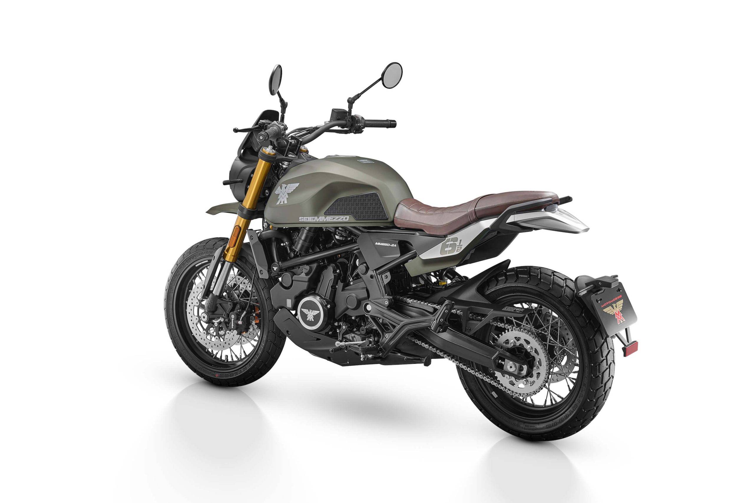 Seiemmezzo scrambler motorcykel grøn 6